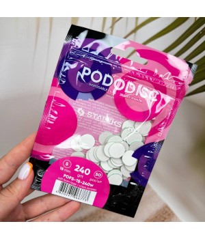 Змінні файли білі на м'якій основі для педикюрного диска PODODISC S 240 грит 50 шт